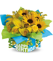 Teleflora's Sunny Birthday Present from Backstage Florist in Richardson, Texas